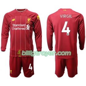 Billige Fotballdrakter Liverpool Virgil van Dijk 4 Barn Hjemmedraktsett 2019/20 Langermet